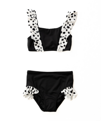 Girl's Dalmatians on Vacation Ruffle Bikini