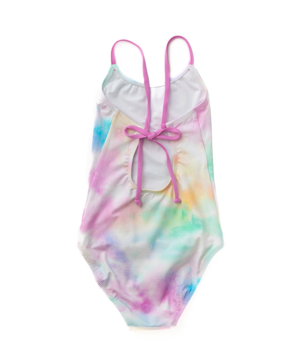 Girl's Cotton Candy Tie Dye One Piece Swimsuit