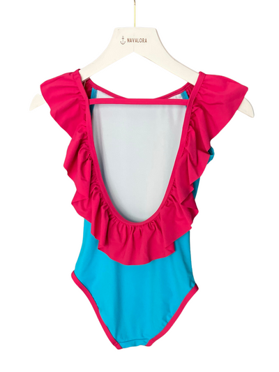 Girl's Miami Vibes Sleeveless Ruffle One Piece Swim Suit