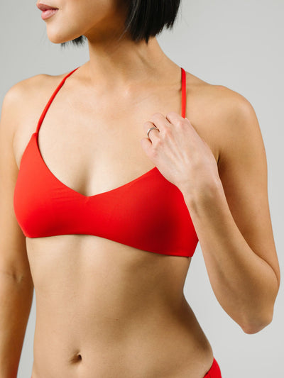 Women's Scarlet Red Strappy Bikini Top