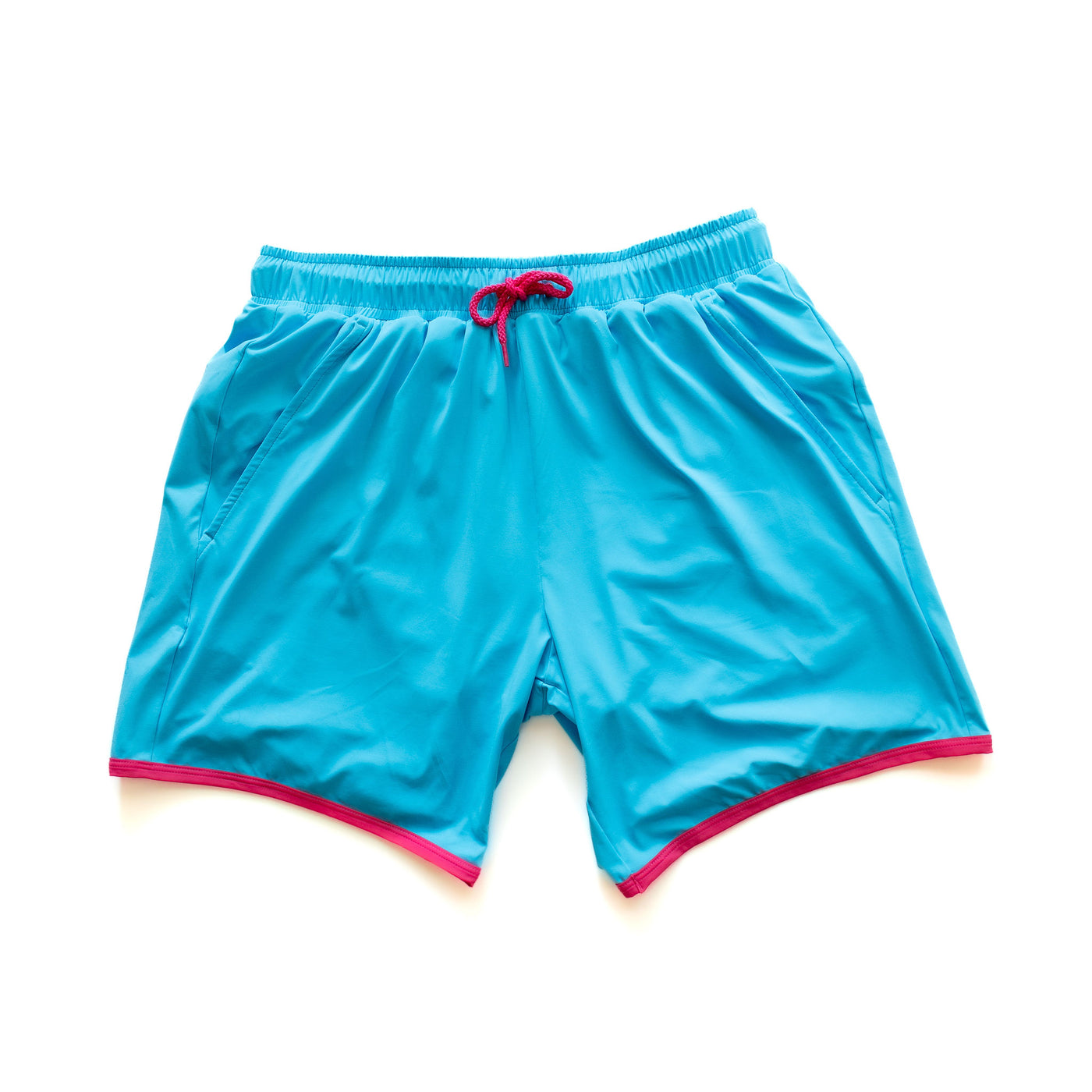 Navalora Men's Miami Vibes Blue and Pink Swim Shorts