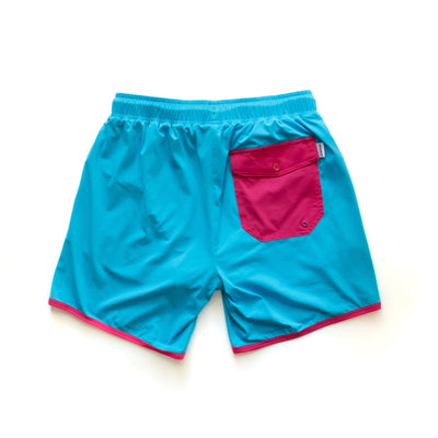 Navalora Men's Miami Vibes Blue and Pink Swim Shorts