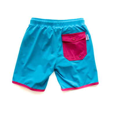 Boy's Miami Vibes Pink and Blue Swim Shorts