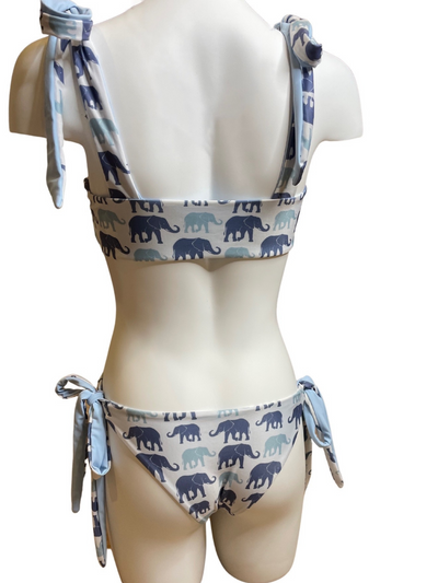 Navalora Matching Swimsuits Women's Elephants on Parade Cheeky Tie Bikini Bottom