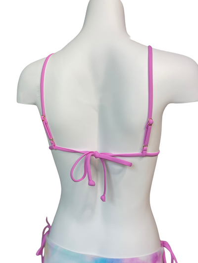 Navalora Matching Swimsuits Women's Cotton Candy Tie Dye String Bikini Top