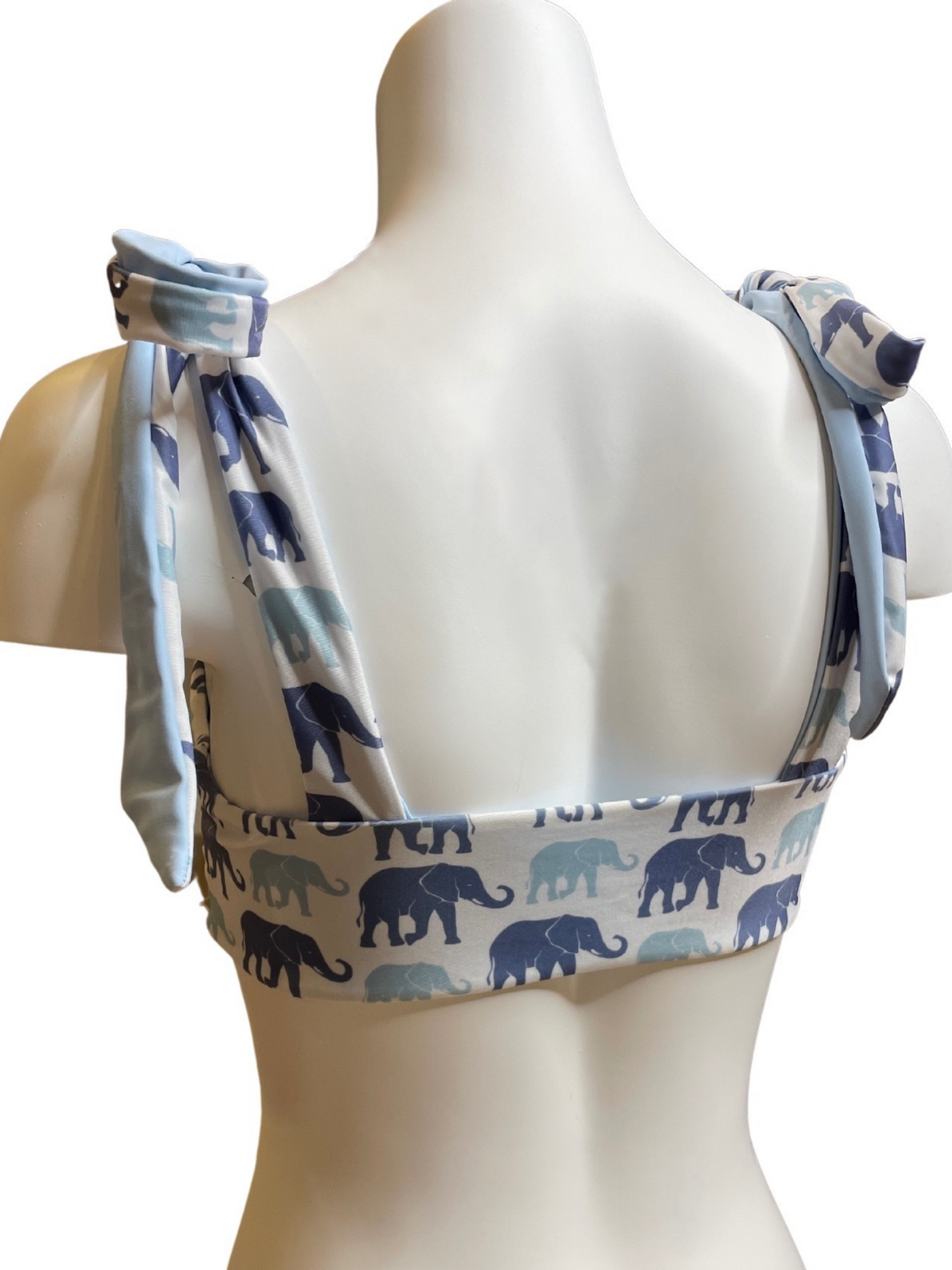 Navalora Matching Swimsuits Women's Elephants on Parade Tie Bandeau Bikini Top