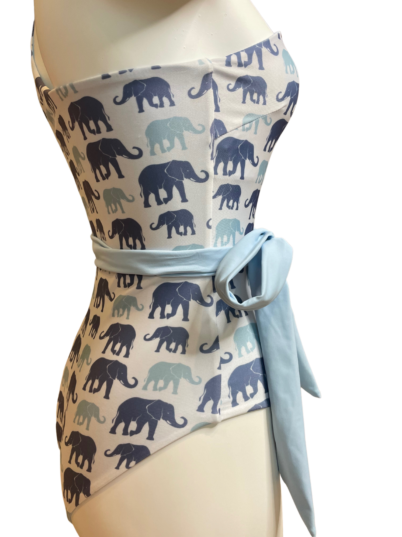 Navalora Matching Swimsuits Women's Elephants on Parade One Shoulder One Piece Swimsuit