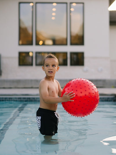 Navalora Matching Swimsuits Boy's Dalmatians on Vacation Swim Short Black and White Swimsuit