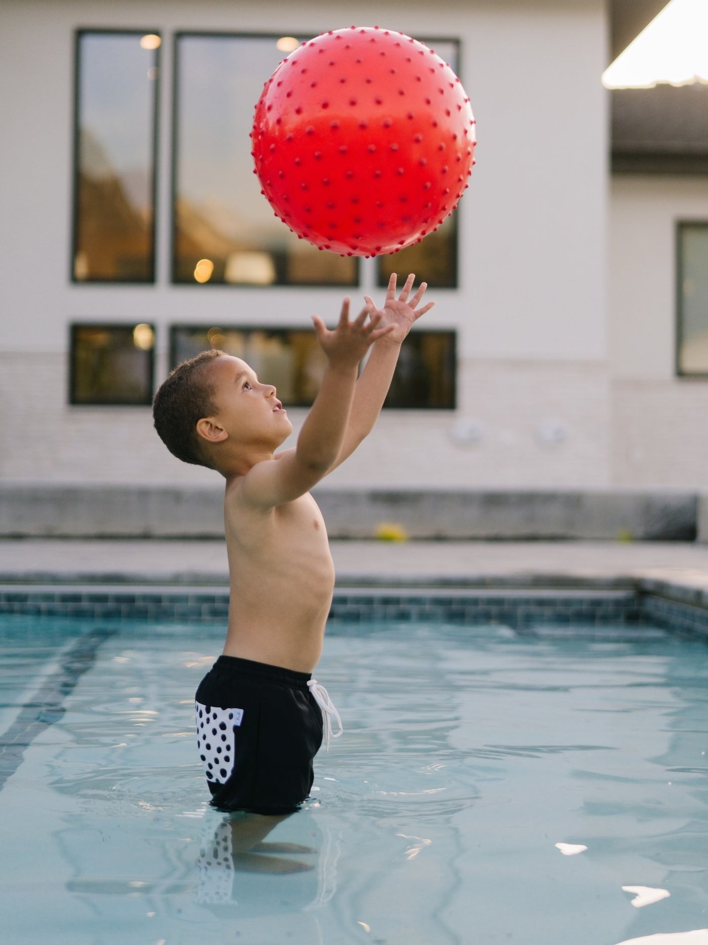 Navalora Matching Swimsuits Boy's Dalmatians on Vacation Swim Short Black and White Swimsuit