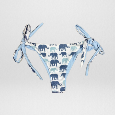 Navalora Matching Swimsuits Women's Elephants on Parade Cheeky Tie Bikini Bottom