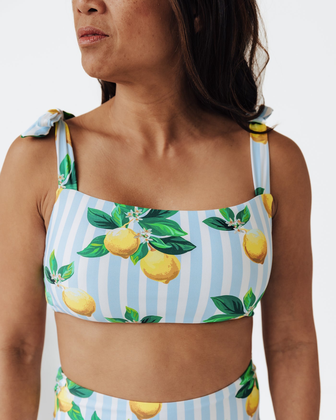 Women's Amalfi Coast Lemon Tie Bandeau Bikini Top