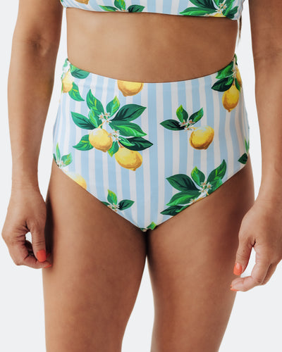 Women's Amalfi Coast Lemon High Rise Bikini Bottom
