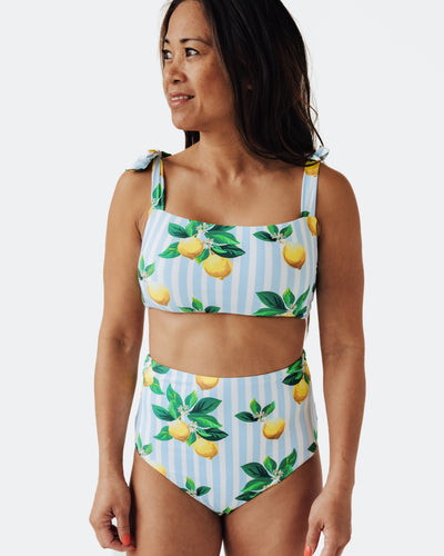 Women's Amalfi Coast Lemon Tie Bandeau Bikini Top